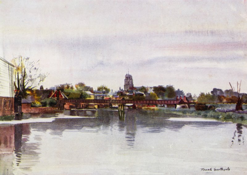Norfolk Broads: Beccles (litho-farge) av Frank Southgate