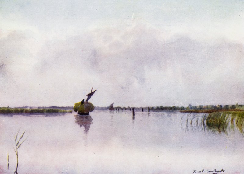 Norfolk Broads: Hay-Boat på Hickling Broad av Frank Southgate