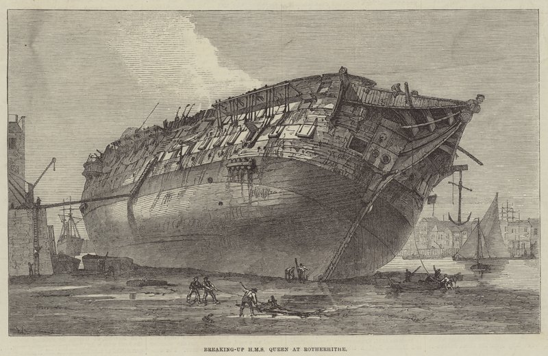 Oppløsning av HMS Queen på Rotherhithe av Frank Watkins