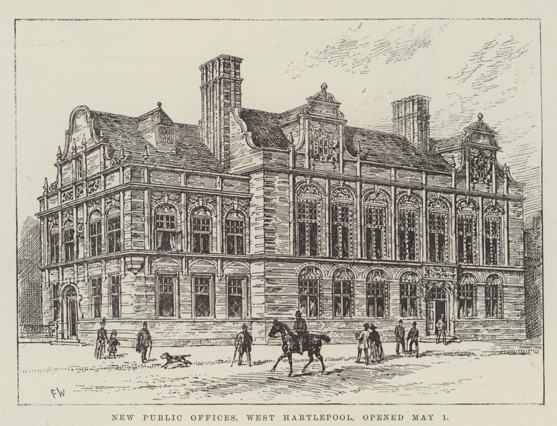New Public Offices, West Hartlepool, åpnet 1. mai av Frank Watkins