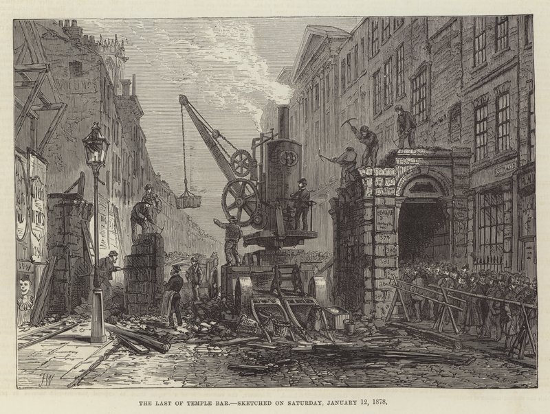 The Last of Temple Bar, skissert lørdag 12. januar 1878 av Frank Watkins
