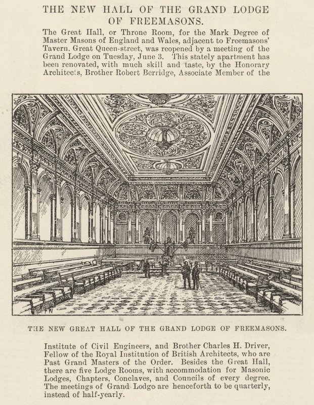 The New Great Hall of the Grand Lodge of Freemasons av Frank Watkins