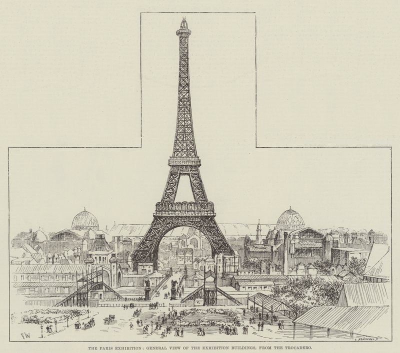 Paris-utstillingen, generell utsikt over utstillingsbygningene, fra Trocadero av Frank Watkins