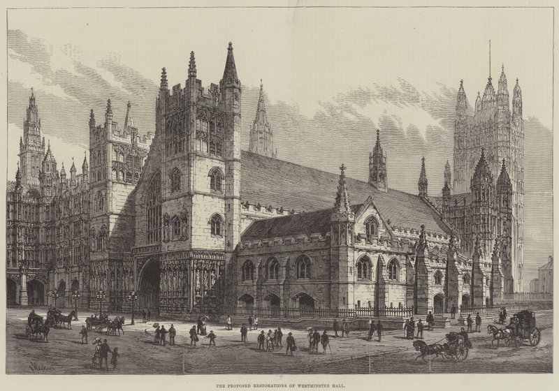 De foreslåtte restaureringene av Westminster Hall av Frank Watkins