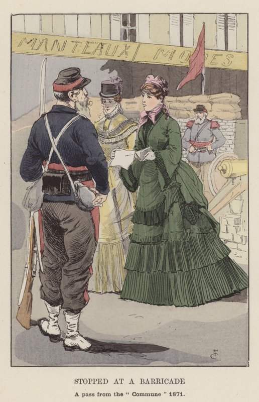 Stoppet ved en barrikade, et pass fra kommunen 1871 av François Courboin