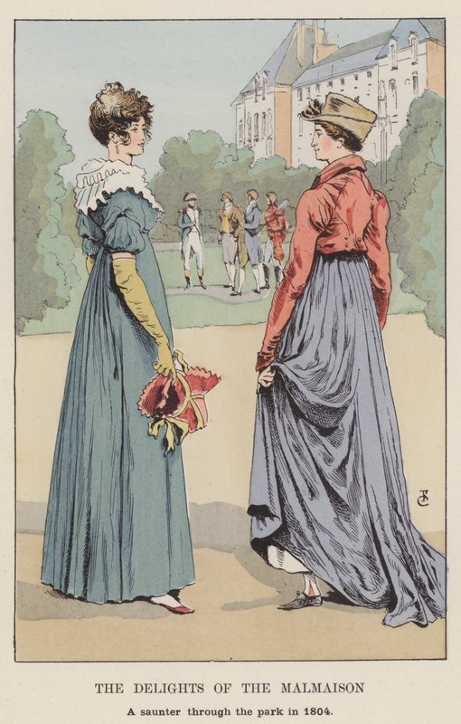 The Delights of the Malmaison, en rusletur gjennom parken i 1804 av François Courboin