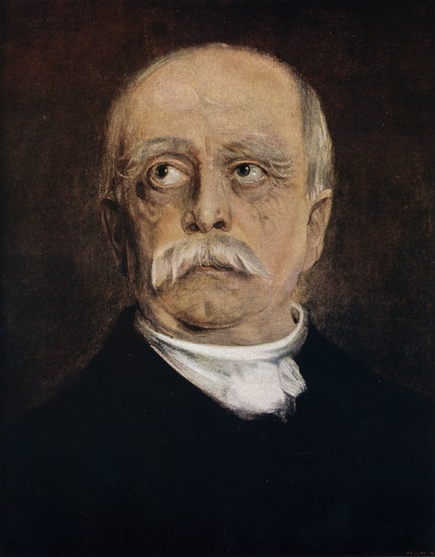 Otto von Bismarck , prøyssisk statsmann og kansler i Tyskland (farge litho) av Franz Seraph von (after) Lenbach