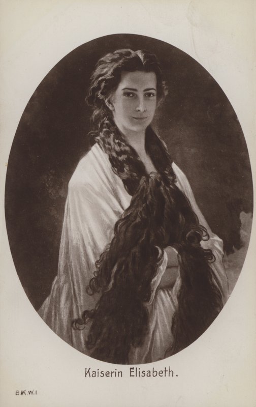 Elisabeth av Bayern, konsort av keiser Franz Joseph I av Østerrike (litho) av Franz Xaver  Winterhalter (after)