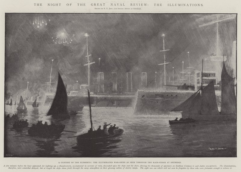 The Night of the Great Naval Review, Illuminations av Fred T. Jane