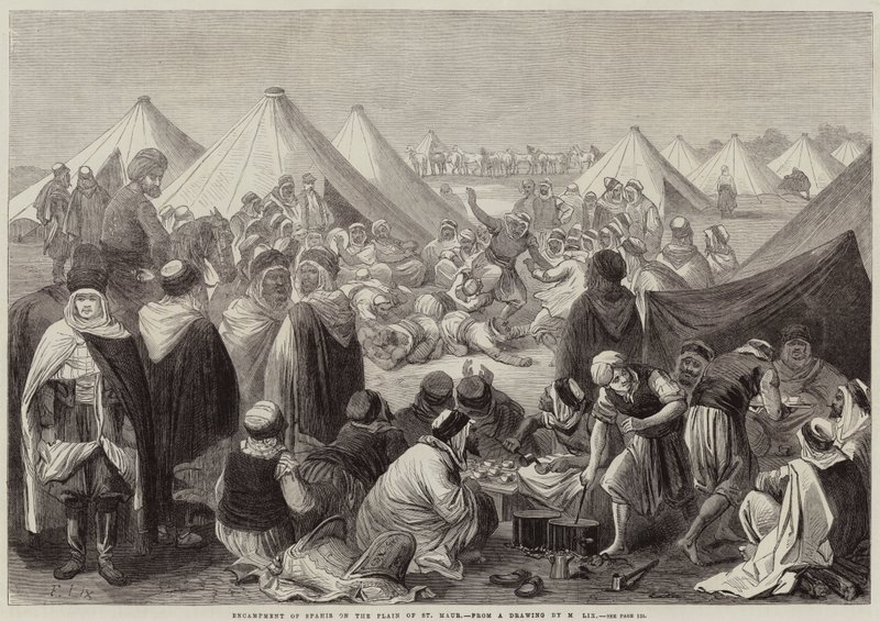 Leir av Spahis på sletten St Maur av Frederic Theodore Lix