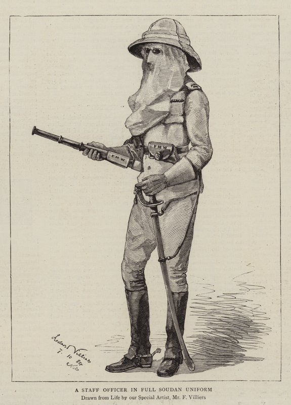 En stabsoffiser i full Soudan-uniform av Frederic Villiers