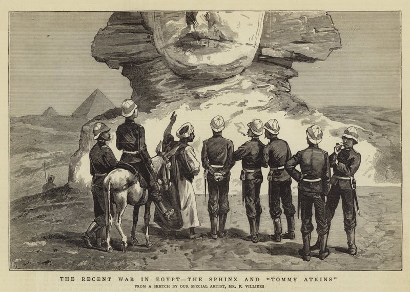 Den nylige krigen i Egypt, sfinxen og Tommy Atkins av Frederic Villiers