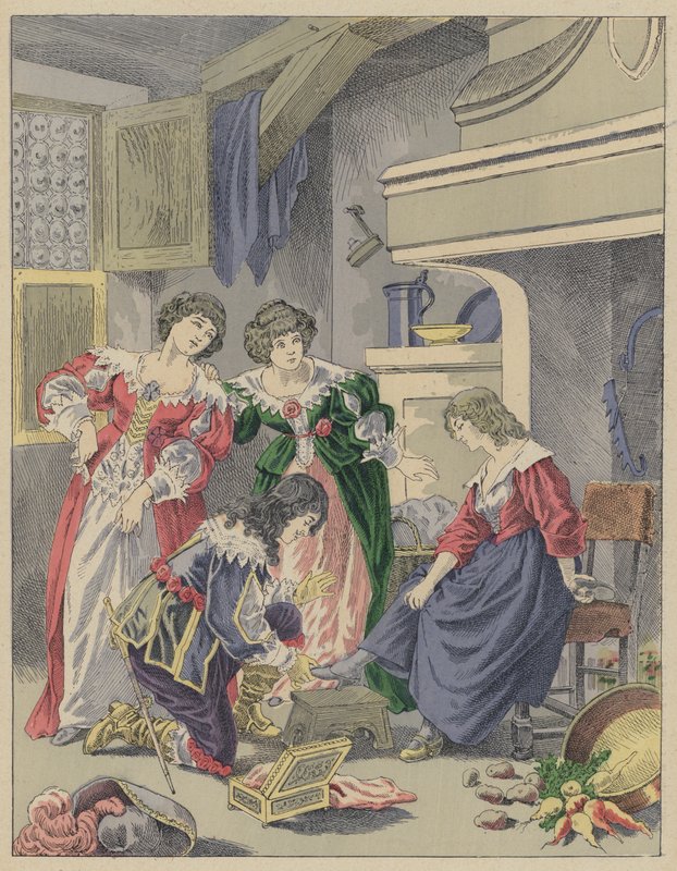 Cendrillon, Askepott (farge litho) av Frederic Theodore (after) Lix