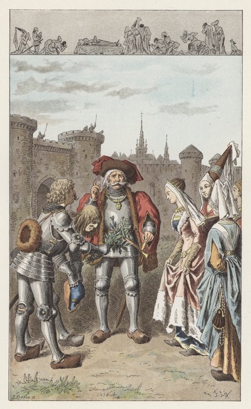 Det var Anne av Bretagne (farge litho) av Frederic Theodore (after) Lix