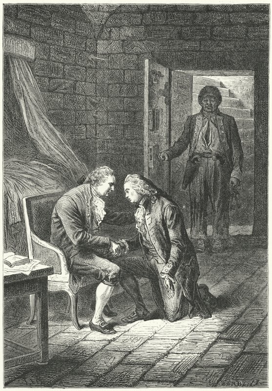 Louis XVI av Frankrike mottar nyheten om sin domfellelse for forræderi fra sin advokat, Malesherbes av Frederic Theodore (after) Lix
