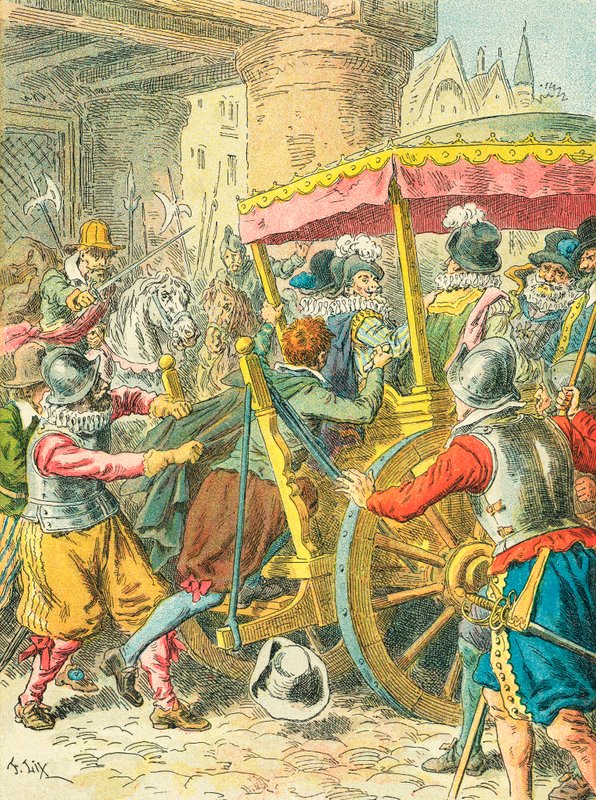 Attentatet på kong Henry IV av Frankrike av Frederic Theodore Lix