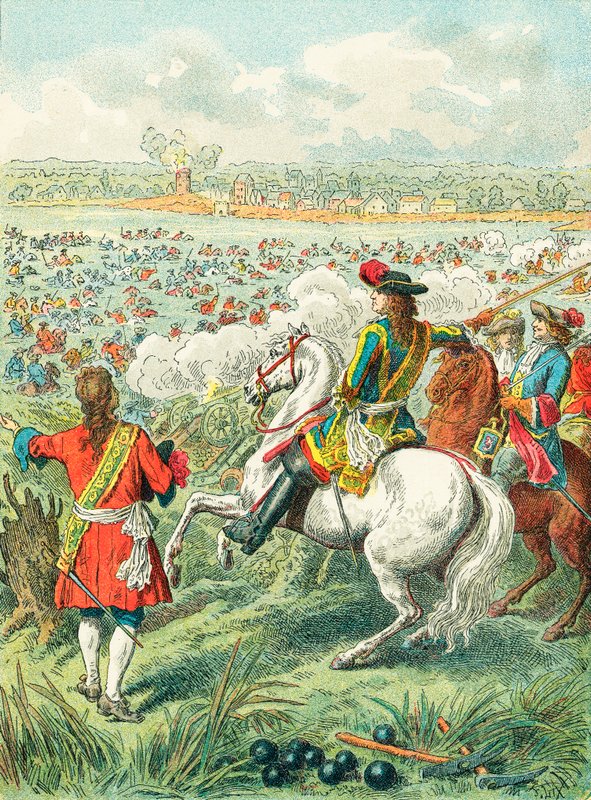 Kong Ludvig XIV krysser Rhinen av Frederic Theodore Lix