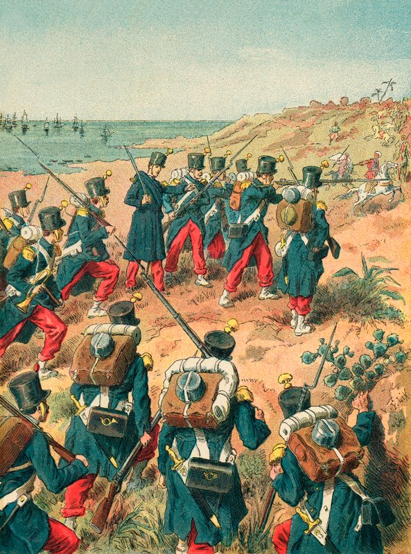 Landing av franskmennene ved Sidi-Ferruch av Frederic Theodore Lix