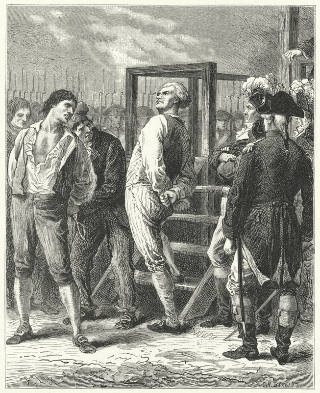 Henrettelsen av Georges Danton, 1794 av Frederic Theodore Lix