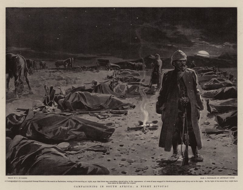 Kampanjer i Sør-Afrika, A Night Bivouac av Frederic de Haenen