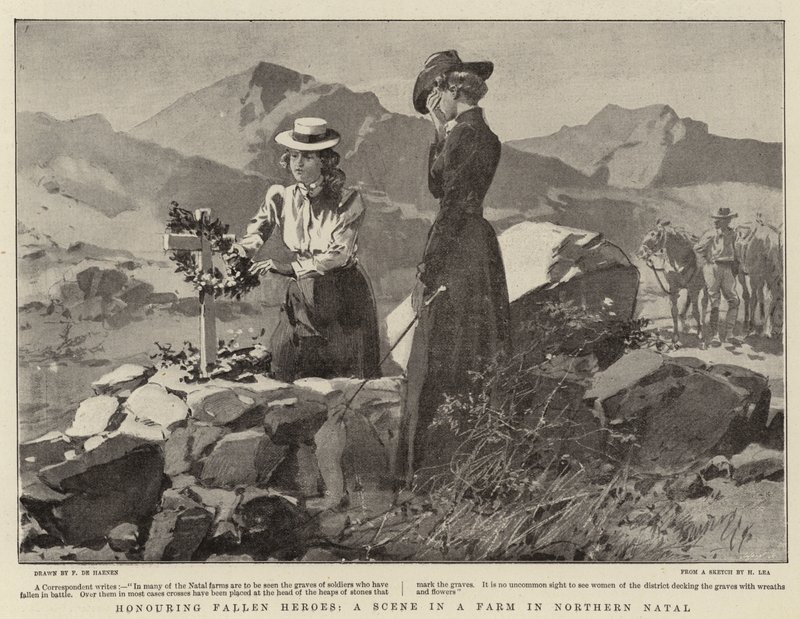 Hedre Fallen Heroes, A Scene in a Farm in Northern Natal av Frederic de Haenen