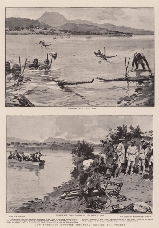 Hvordan Bethunes monterte infanteri krysset Tugela av Frederic de Haenen