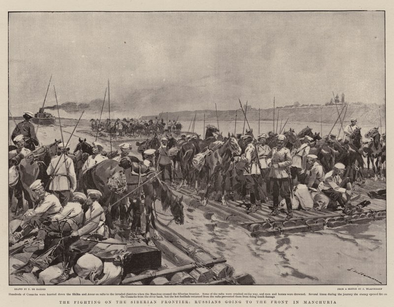 Kampene på den sibirske grensen, russere går til fronten i Manchuria av Frederic de Haenen