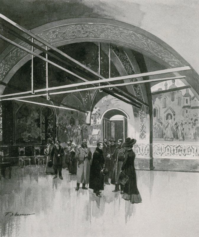 The Small Golden Palata, eller Tsaritsas Hall, i Kreml av Frederic de Haenen