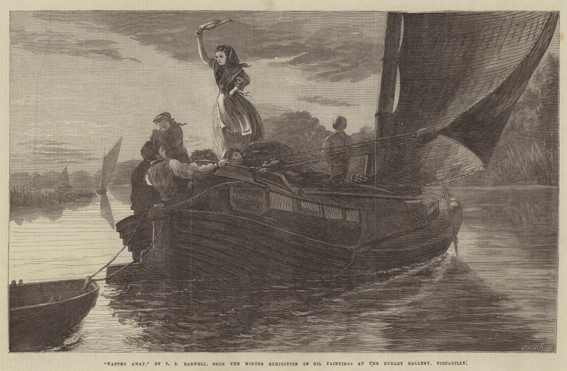 Wafted Away, fra vinterutstillingen av oljemalerier på Dudley Gallery, Piccadilly av Frederick Bacon Barwell