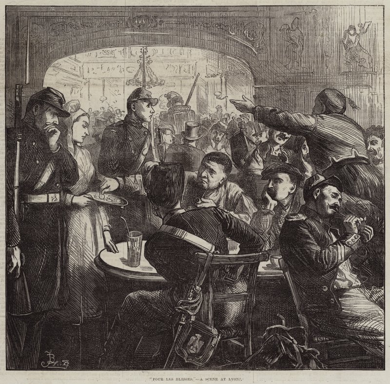 Pour les Blesses, en scene i Lyon av Frederick Barnard
