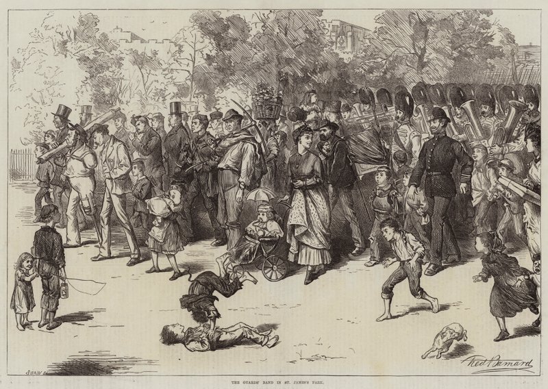 The Guards' Band i St James's Park av Frederick Barnard