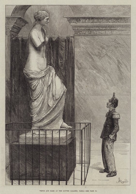 Venus og Mars på Louvre Gallery, Paris av Frederick Barnard
