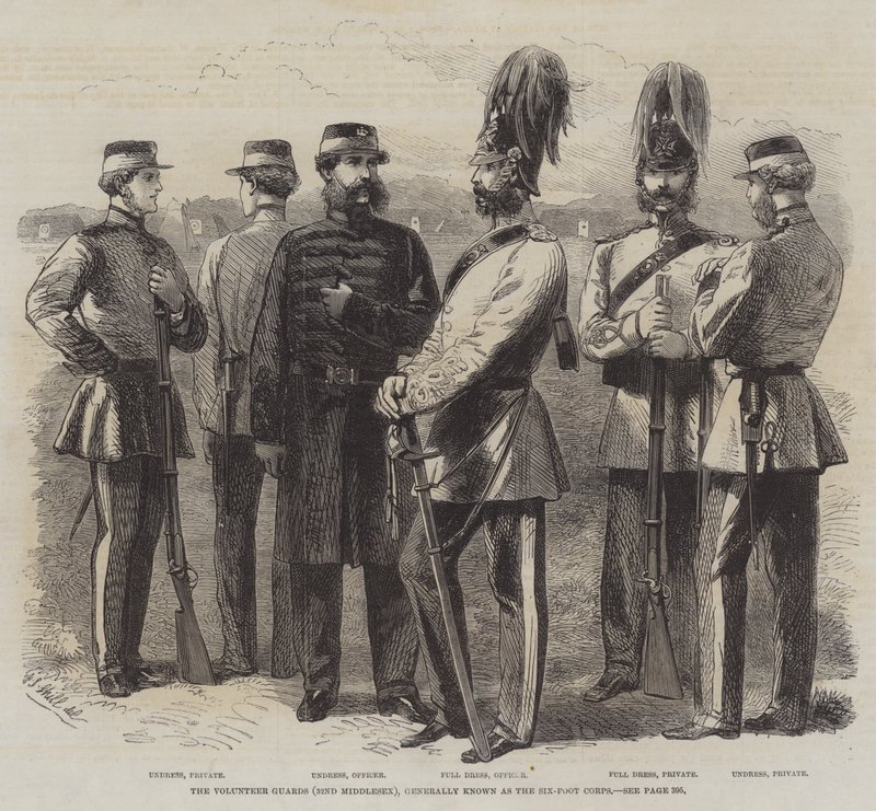 The Volunteer Guards (32nd Middlesex), generelt kjent som Six-Foot Corps av Frederick John Skill