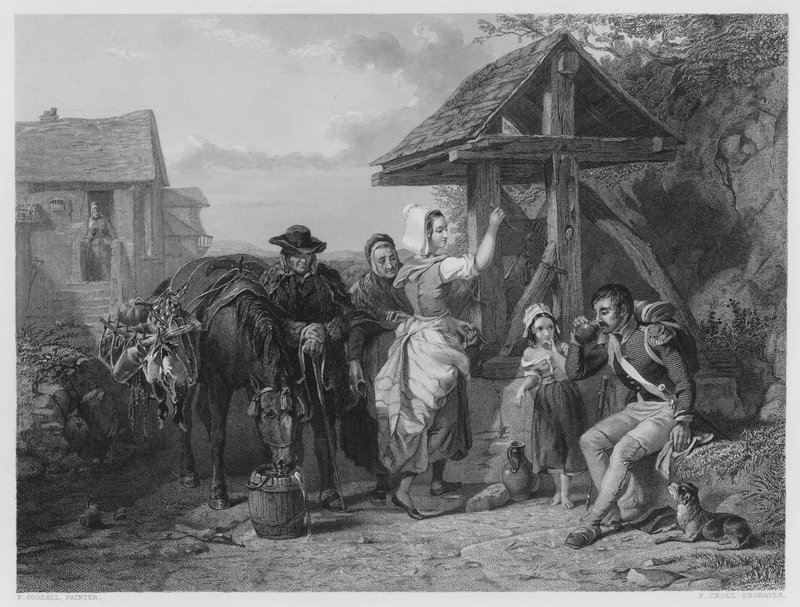 The Tired Soldier, fra bildet i Vernon Gallery (gravering) av Frederick (after) Goodall