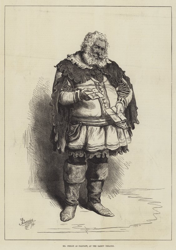 Mr Phelps som Falstaff, ved Gaiety Theatre av Frederick Barnard