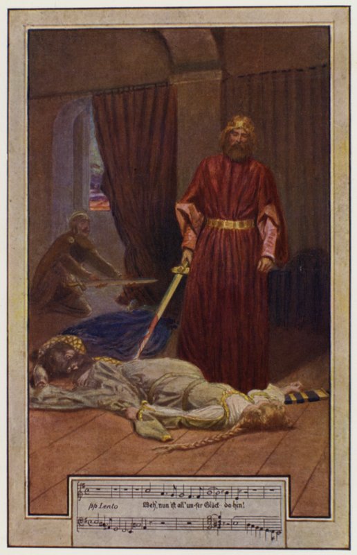 Han er overrasket av Assassins (farge litho) av Frederick Colin Tilney