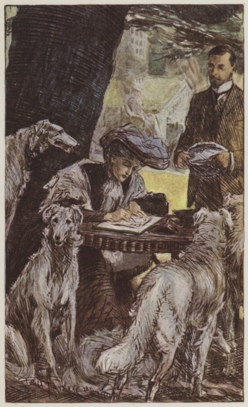 Illustrasjon for They av Rudyard Kipling (farge litho) av Frederick Henry Townsend