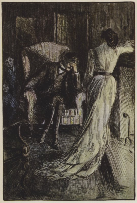 Illustrasjon for They av Rudyard Kipling (farge litho) av Frederick Henry Townsend