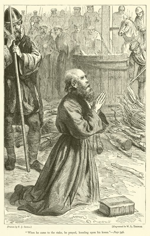 Da han kom til staven, ba han, knelte på kne av Frederick John Skill