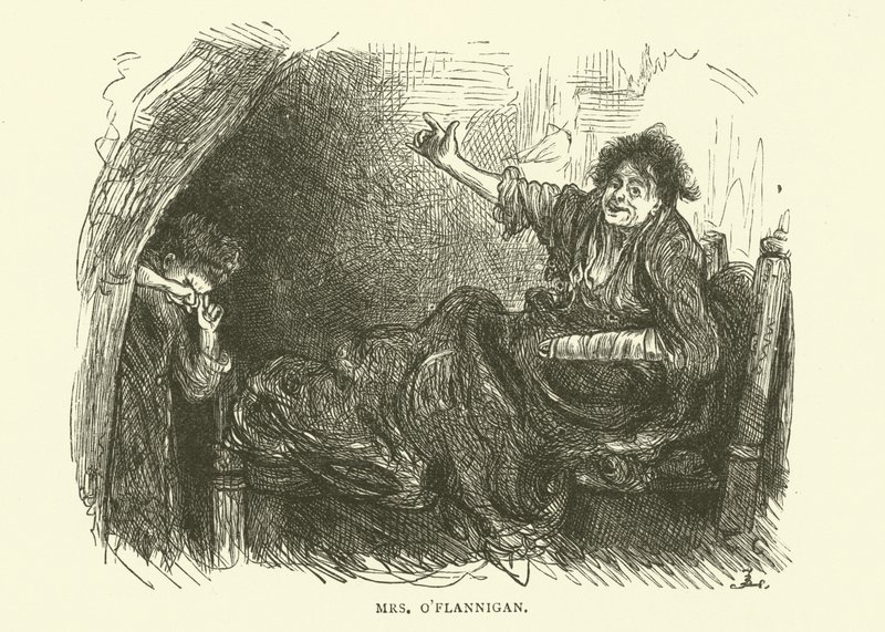 Fru OFlannigan, drevet til å drikke etter at sønnen hennes gikk i fengsel av Frederick L. Bernard