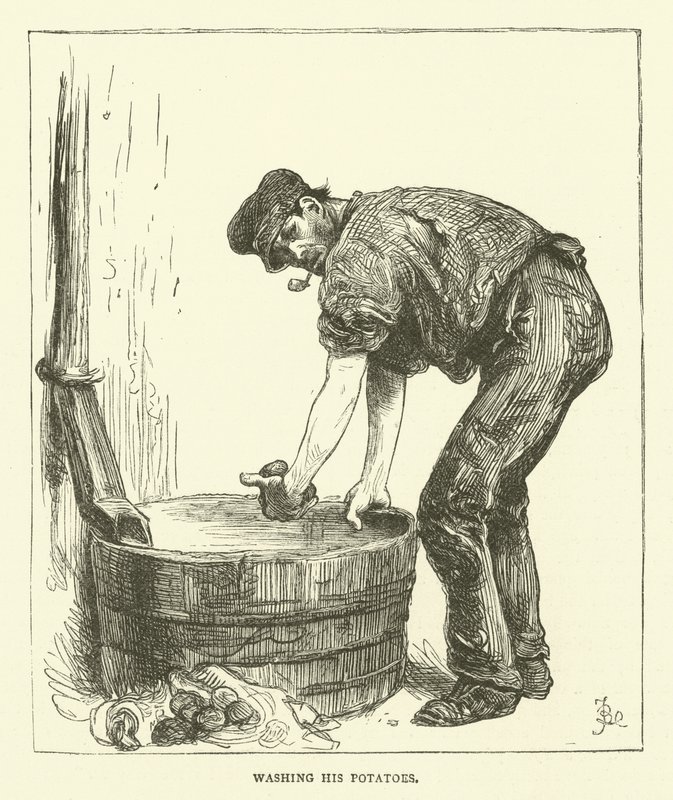 Vasker potetene hans av Frederick L. Bernard