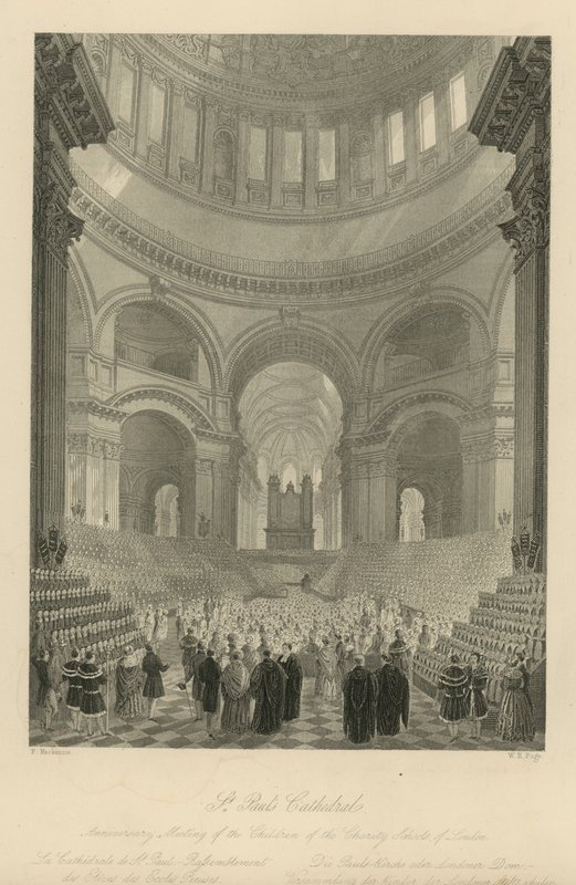 Jubileumsmøte for Children of the Charity Schools of London av Frederick Mackenzie