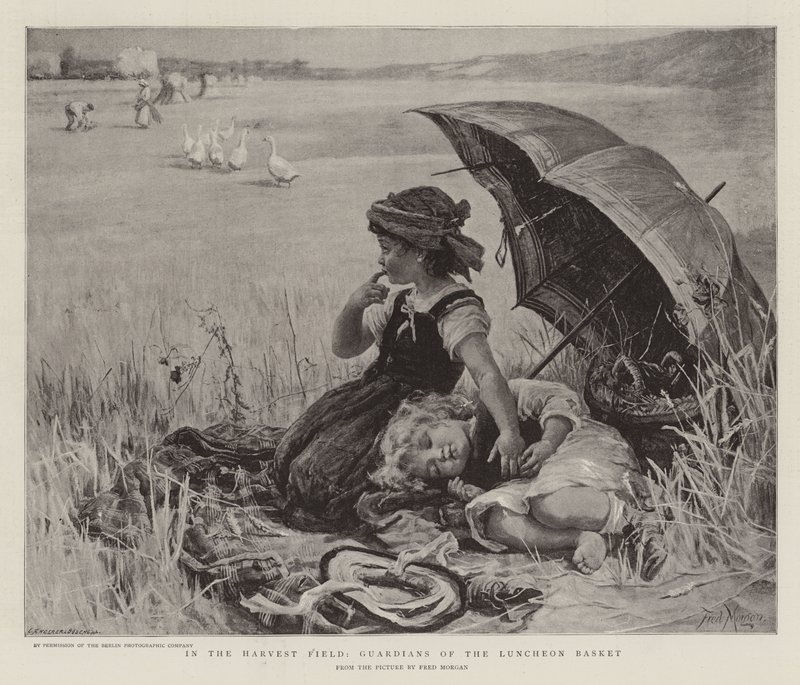 I Harvest Field, Guardians of the Luncheon Basket av Frederick Morgan