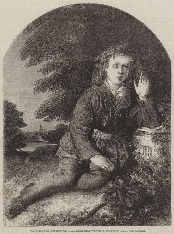 Whittington hviler på Highgate-Hill av Frederick Newenham