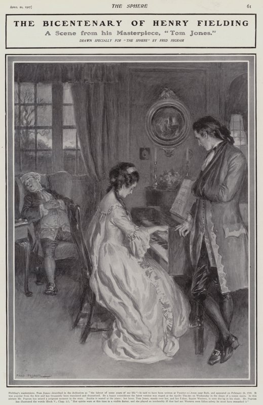 En scene fra Henry Fieldings Tom Jones (litho) av Frederick Pegram