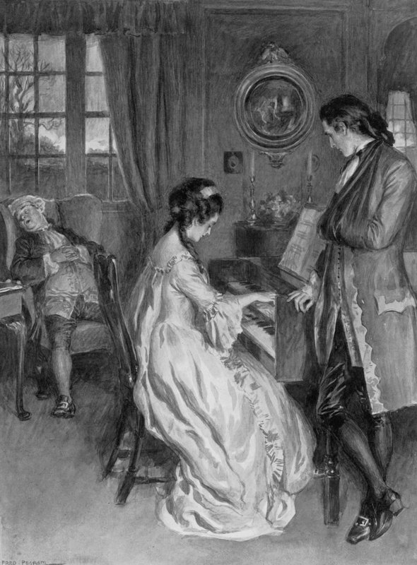 En scene fra Henry Fieldings Tom Jones (litho) av Frederick Pegram