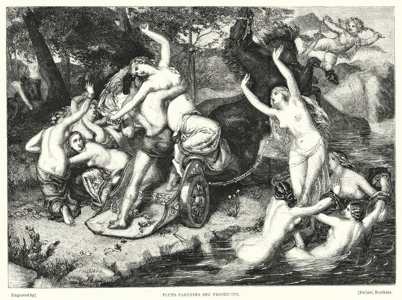 Pluto bærer av seg Proserpine (gravering) av Frederick Richard Pickersgill