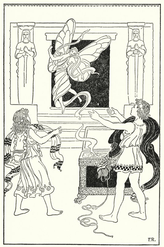 Barna løftet igjen lokket, og ut fløy en solfylt og smilende liten personlighet (litho) av Frederick Richardson