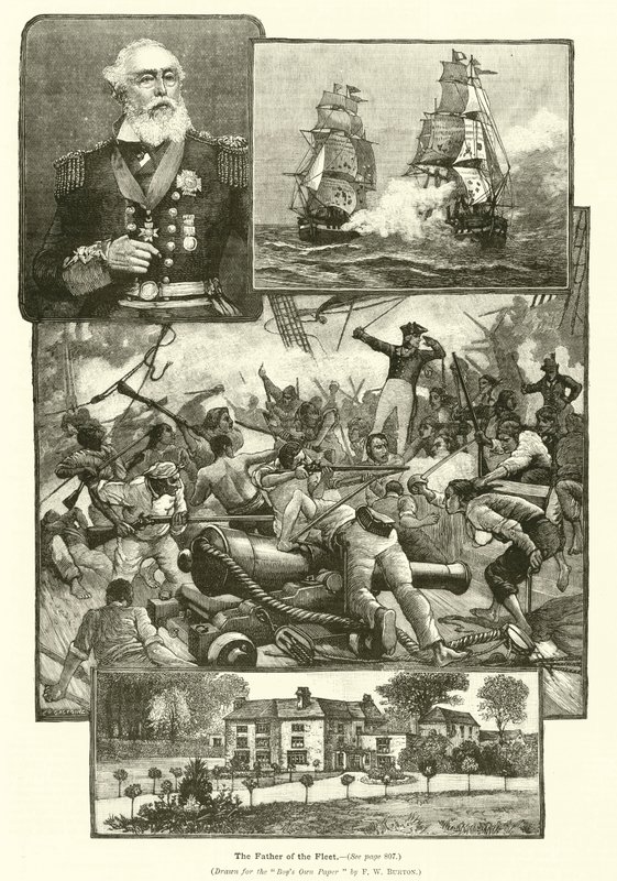 Flåtens far, admiral Sir Provo Wallis (gravering) av Frederick William Burton