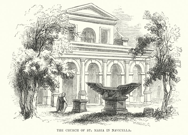 St. Maria-kirken i Navicella (gravering) av Frederick William Fairholt